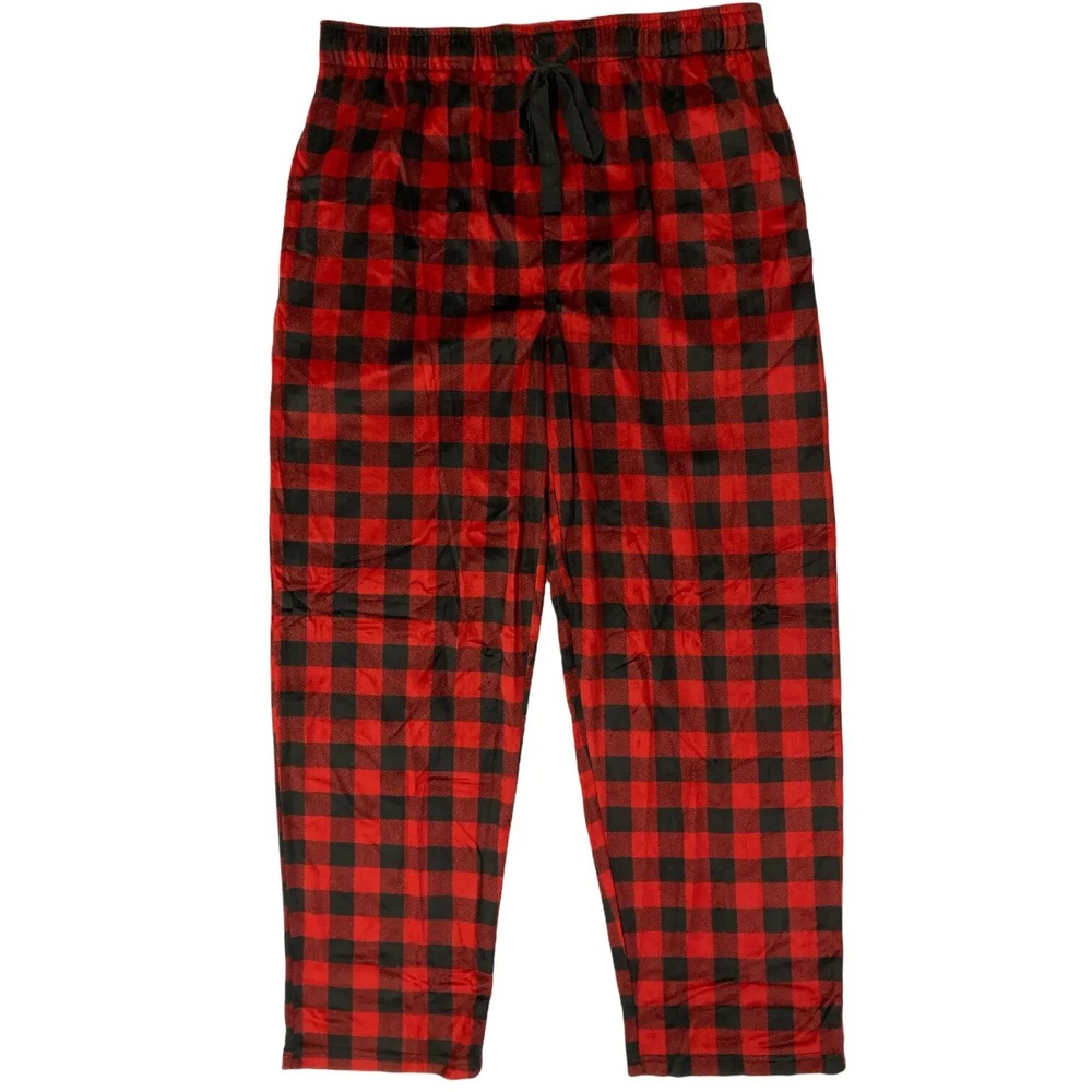 NWT Member's Mark Soft Touch Sleep Pant Red Black Check Mediumโ